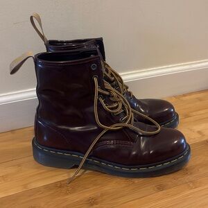 Dr. Martens Men's Vegan Leather 1460 Boots in Cherry Red